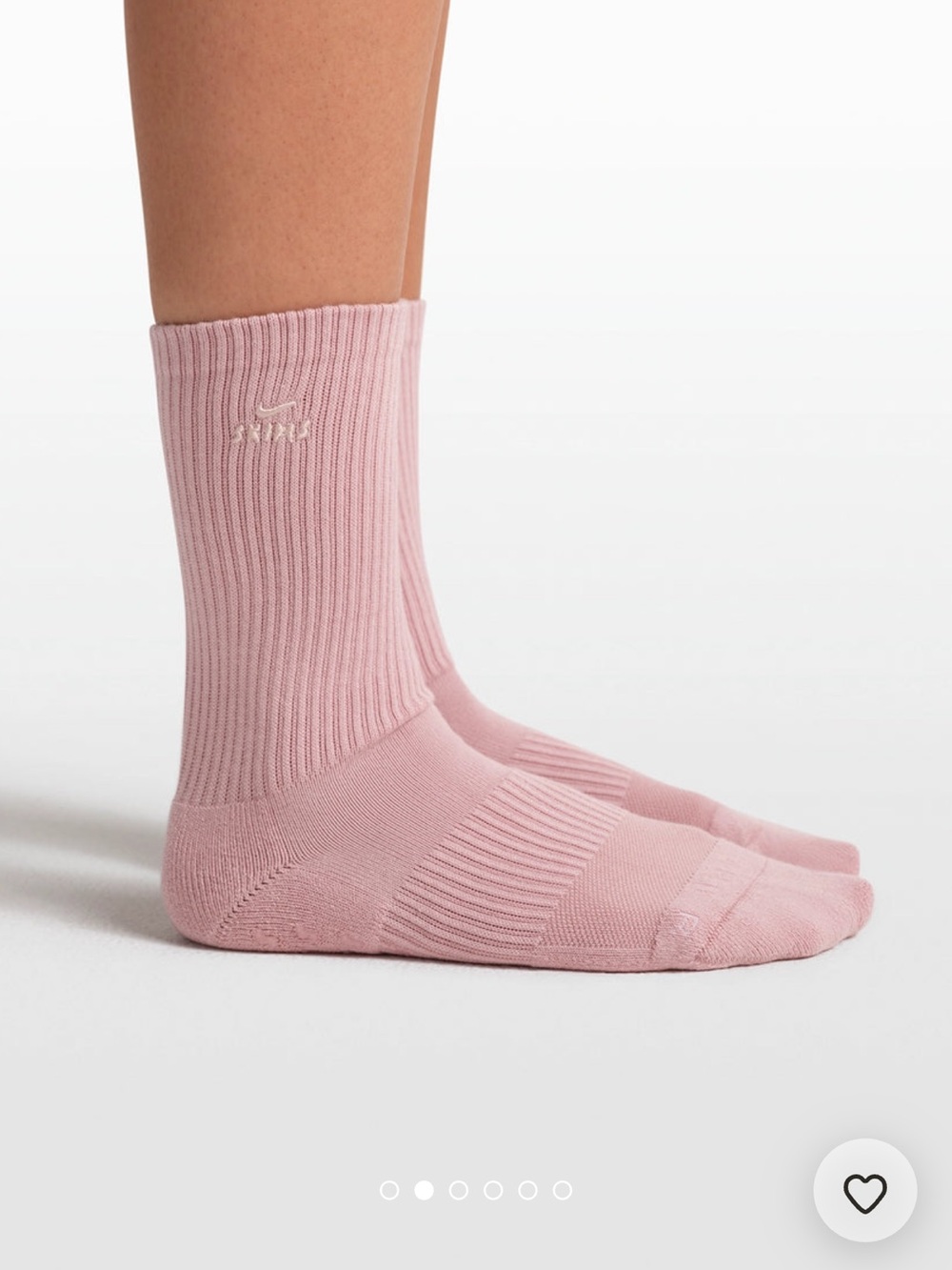 SKIMS NIKE Dri-Fit Pilates Grip Crew Socks Pink Himalayan Small